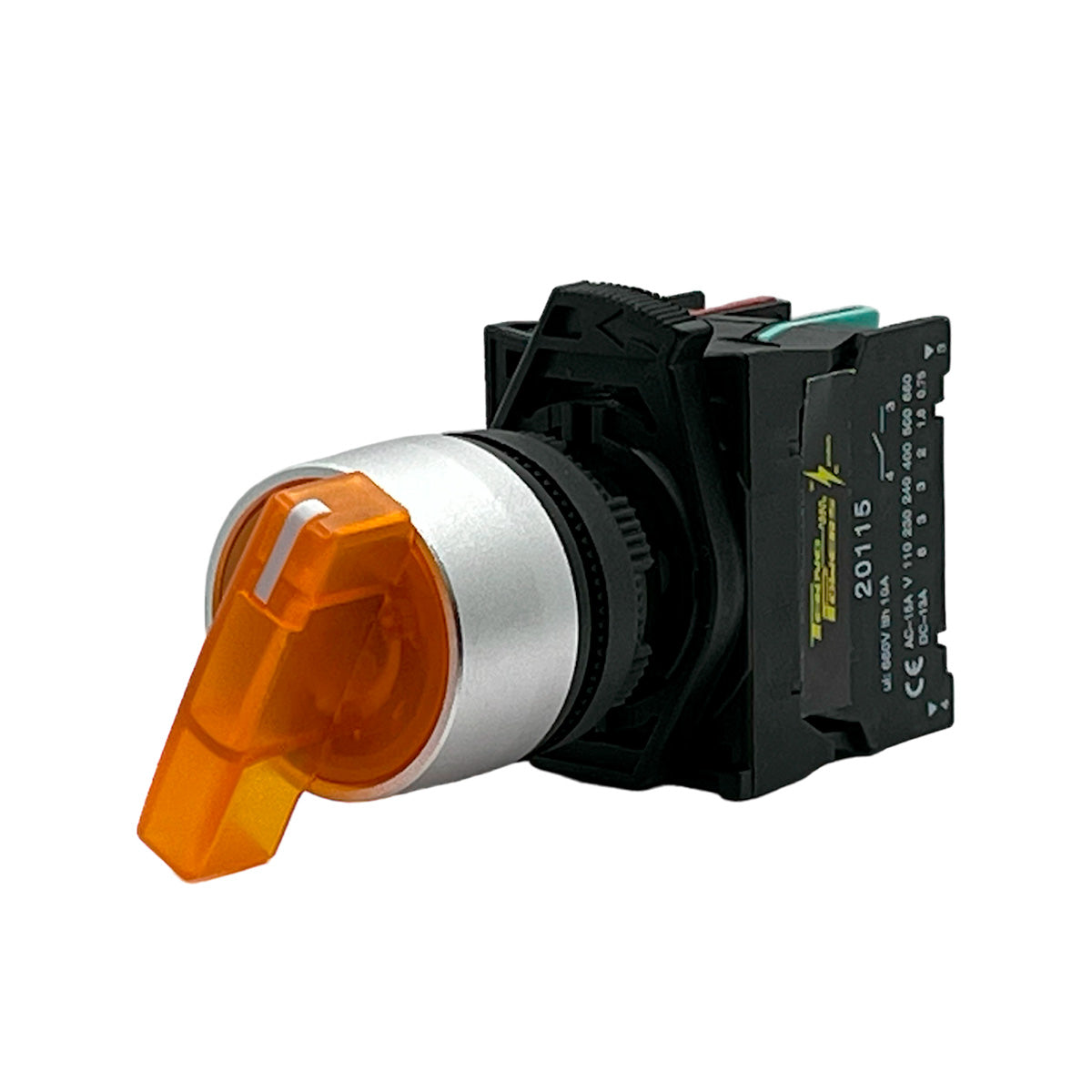 BKJ2565 — SELECTOR 2 POS.1NA/1NC 22mm LED AMARILLOCAPACIDAD DE CONTACTOS CA110-660/15A, CD110/6A *NO SON A PRUEBA DE EXPLOSION*