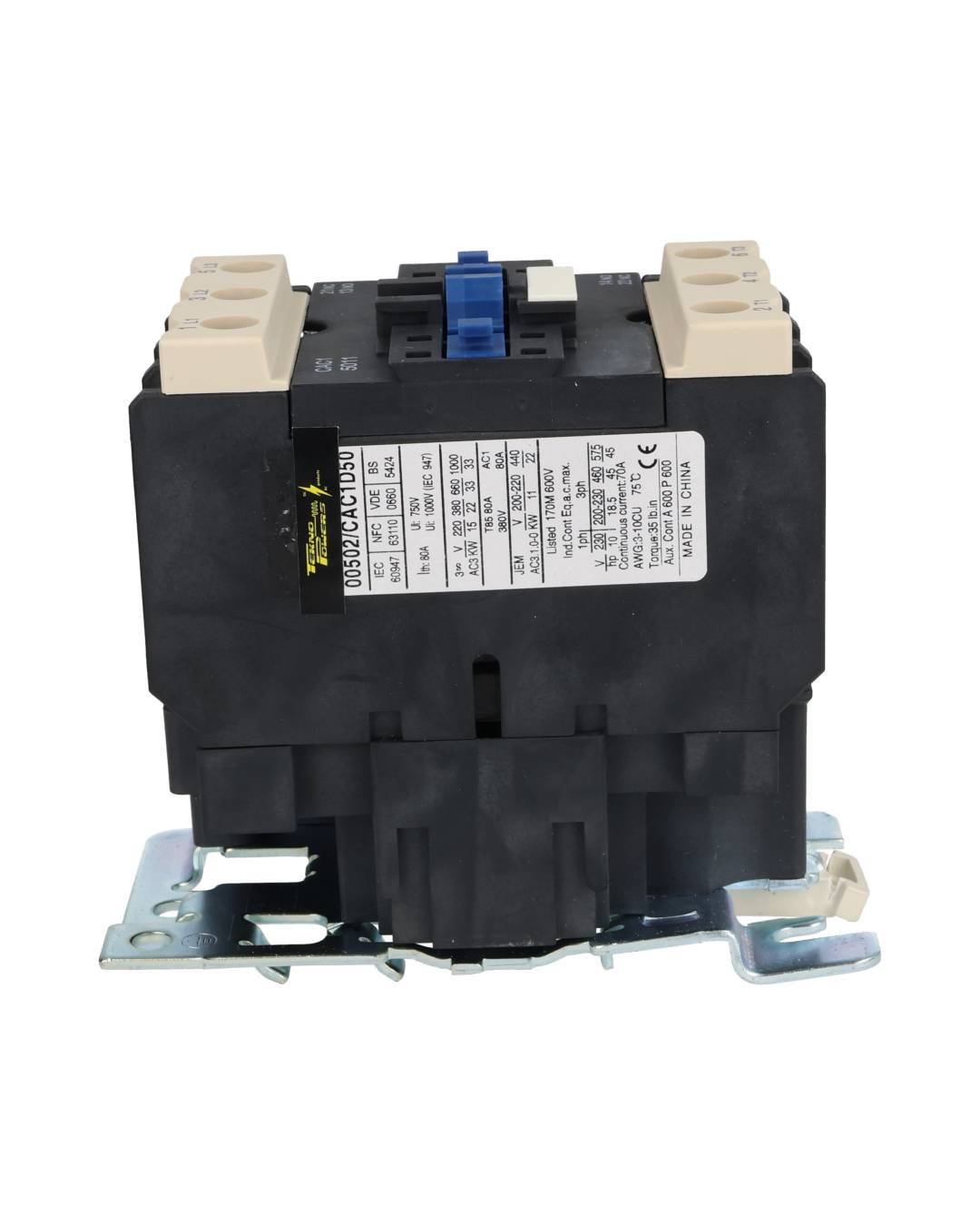 CAC-5020 — CONTACTOR 50A-CA3 80A-CA1 ANTS LC5080-20220VCA, TRABAJO LIVIANO, CONTACTO AUXILIAR 1NA+1NC