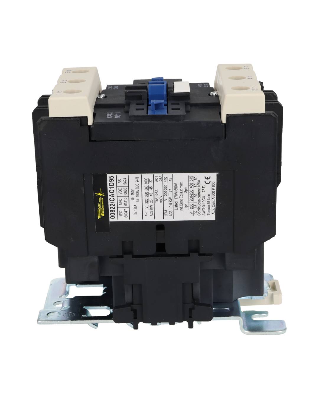 CAC-9520 — CONTACTOR 95A-CA3 125A-CA1 ANTS LC95125-20, 220VCA, TRABAJO LIVIANO, CONTACTOR AUXILIAR 1NA+1NC