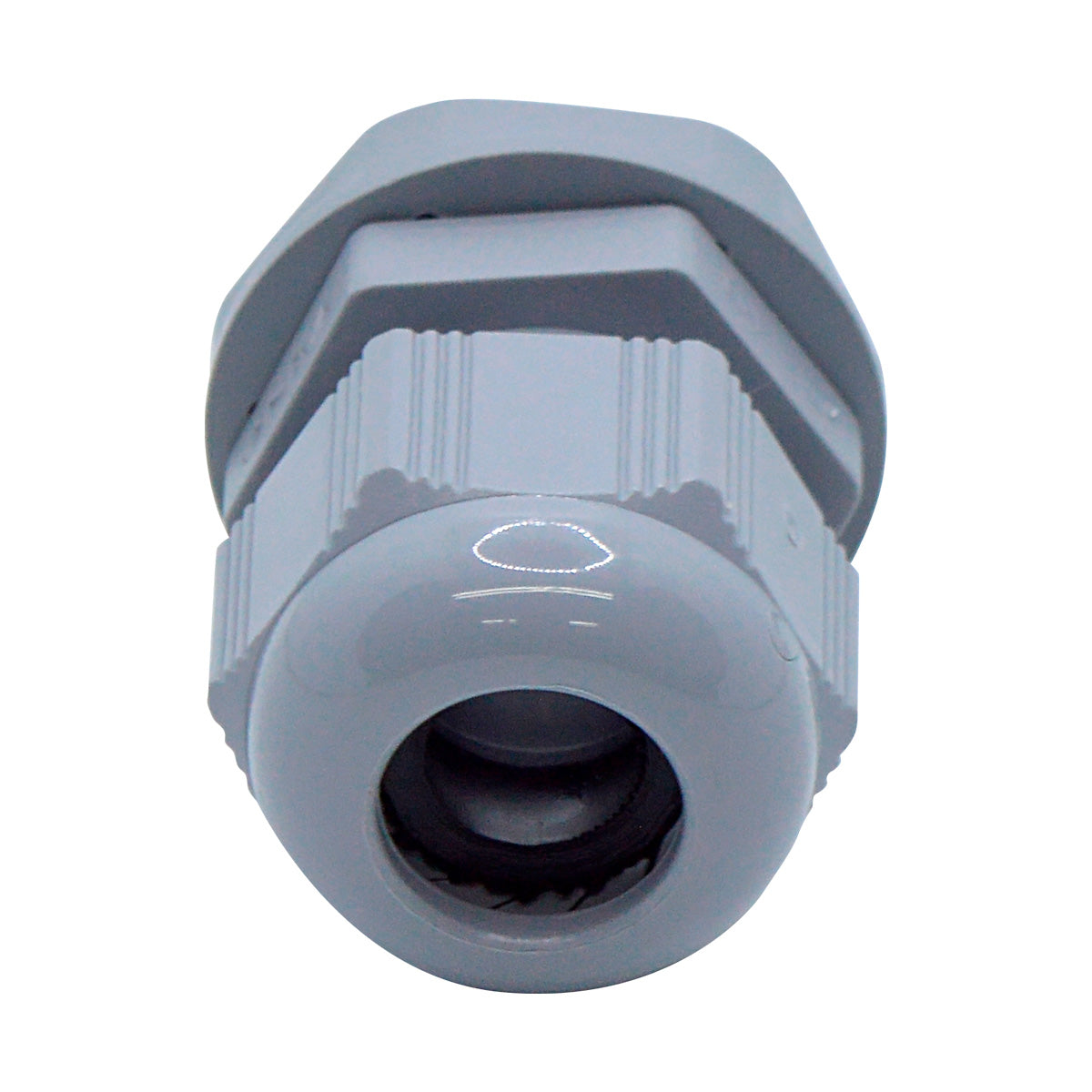 CG-PG13.5 - CONECTOR GLAND.PG13.5 12mm (7/16 ) POLIAM.GRIS INCLUYE TUERCA, BARRENO 13/16