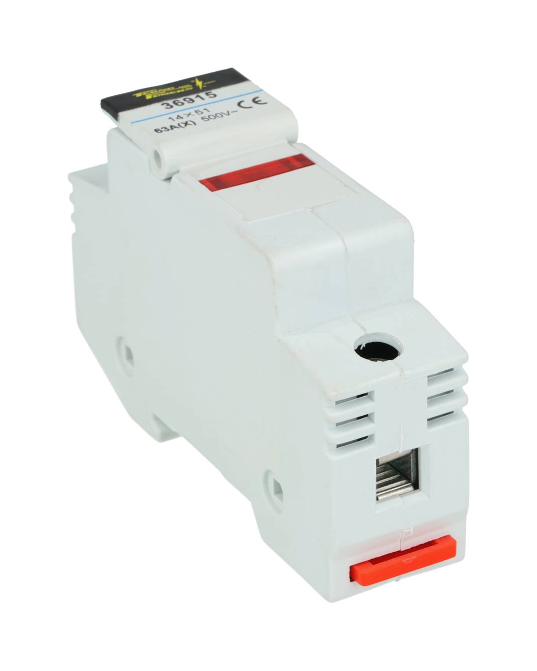 RT18L-63A — PORTAFUSIBLE CON LED 63A/500V, PARA FUSIBLE14 X 51mm RIEL DIN