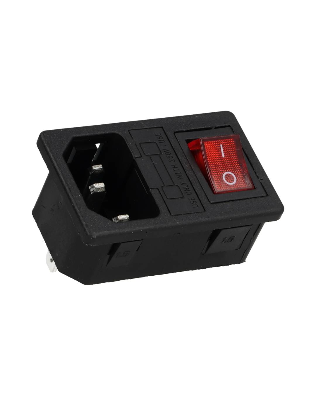 TP-CF-R Ñ INTERRUPTOR CON FUSIBLE Y CONECTOR PARA GABINETE. 125VCA/10AMP. COLOR ROJO