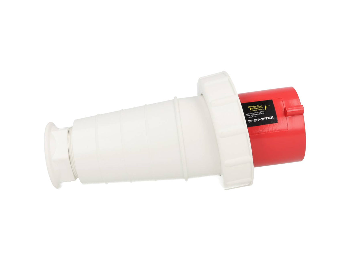 TP-CIP-3PT63L — CONECTOR INDEPENDIENTE MACHO PARA EXT. CON CANDADO3P+T, 63A, 415VCA, (PARA HEMBRA #TP-CIS-3PT63S/ TP-CIS-3PT63E/ TP-CIS-3PT63H)