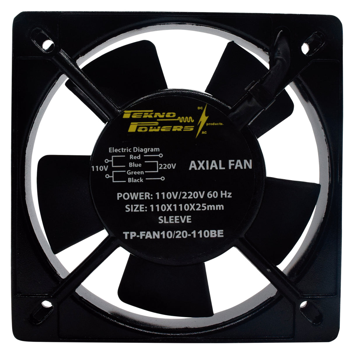 TP-FAN10/20-110BE — VENTILADOR CON BALERO 110/220VCA 110X110X25mm, CFM49-58
