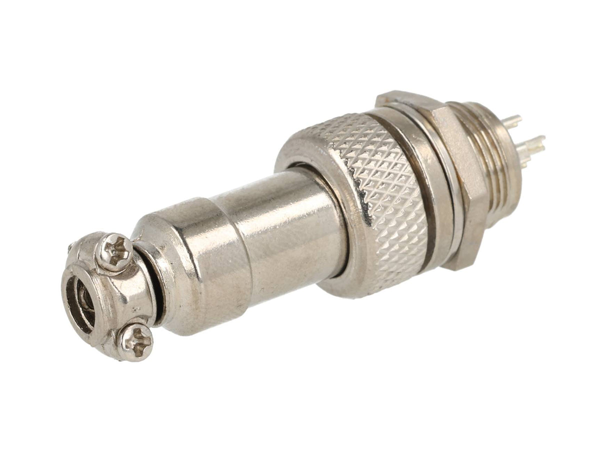 TP-GX12-3P — CONECTORES (PAR) GX12 3 PIN MACHO/HEMBRAPARA PANEL Y EXTENSION 7A/125VCA, 12mm