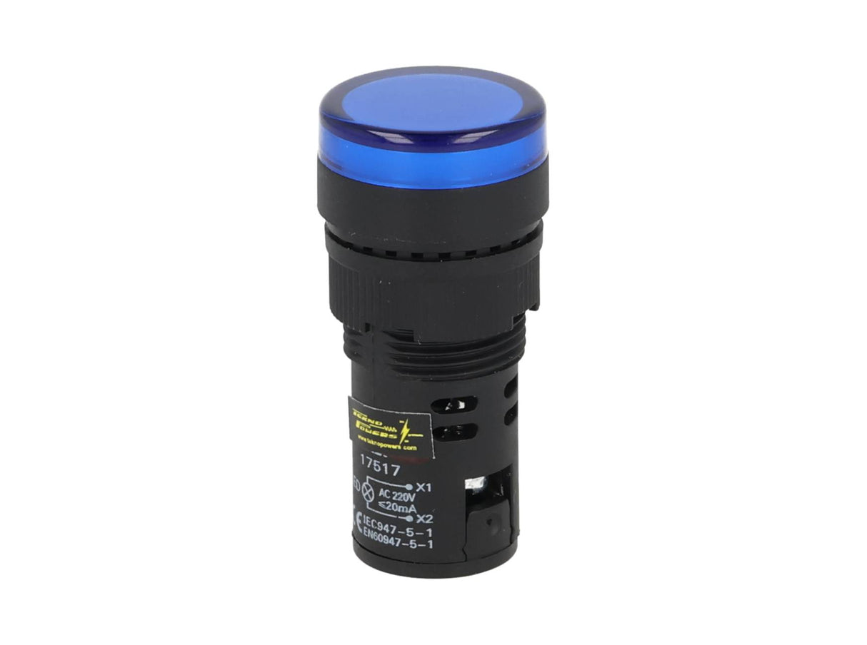 TP-LI16-B — LAMPARA PILOTO LED AZUL 16mm 220VCA*NO SON A PRUEBA DE EXPLOSION*