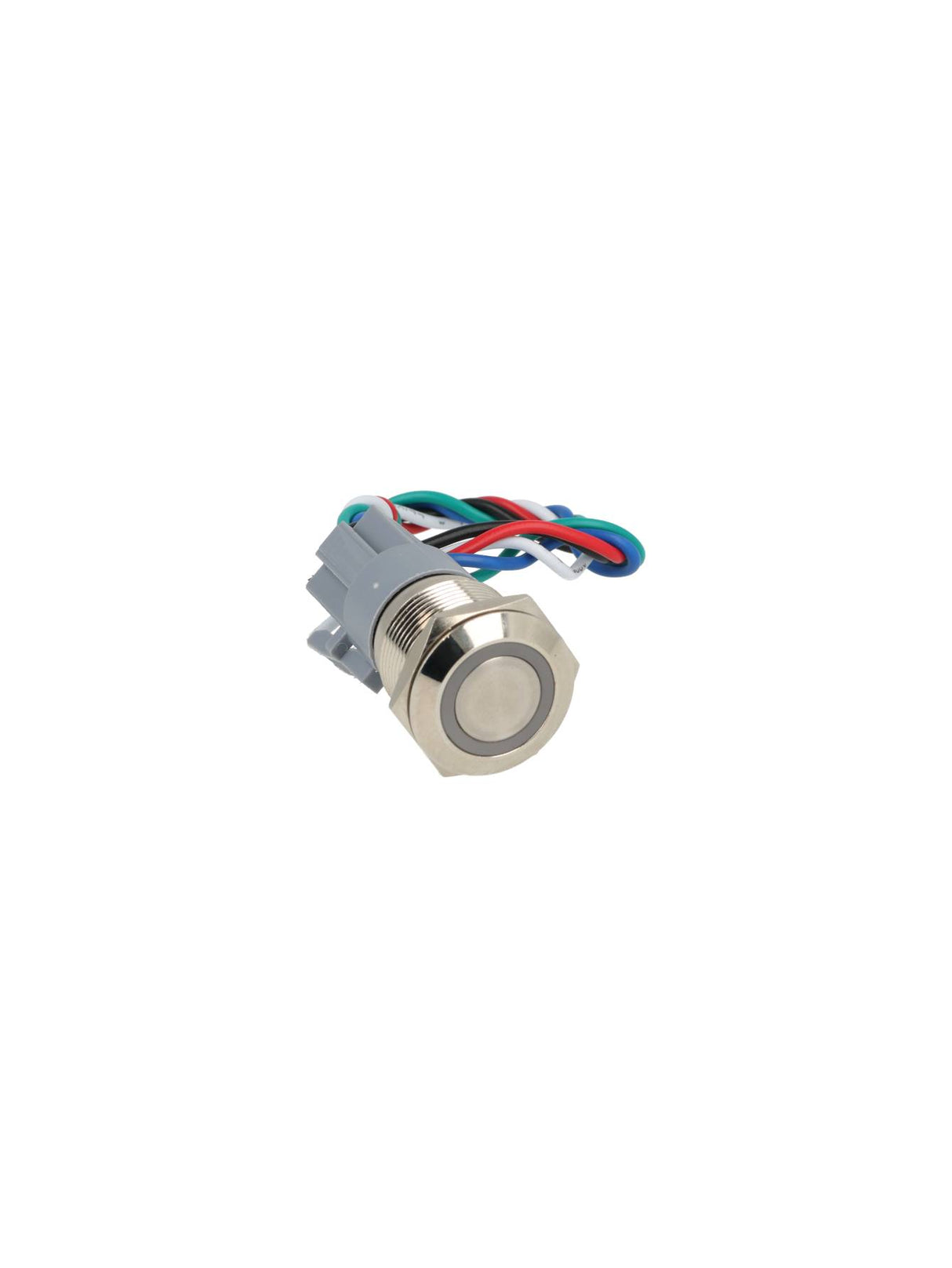 TP-ML19-PR110 — INTERRUPTOR METALICO 19MM 110VCA 6A ENCL AVADO C/SIMBOLO ILUMINADO Y CONECTOR