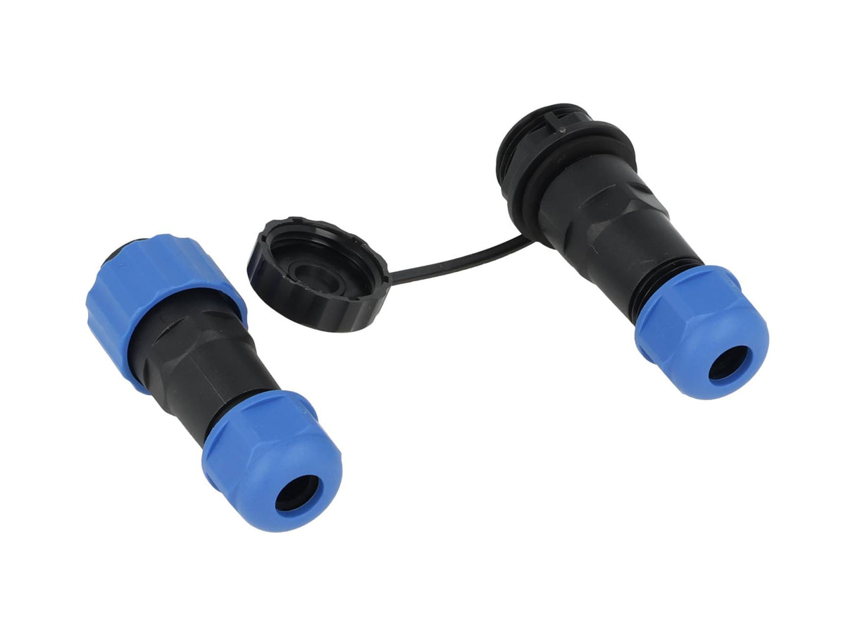 TP-SP16-S9P — CONECTORES EXTENSION/RECTO (PAR) 9 PINIMPERMABLES IP68, 5A/250VCA, DIAMETRO DE BARRENO 16mm PIN COBRE CHAPEADO EN DORADO/PLATEADO