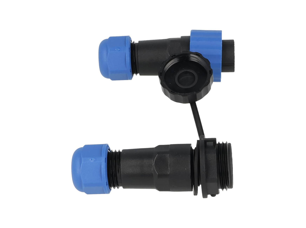 TP-SP16-S9P — CONECTORES EXTENSION/RECTO (PAR) 9 PINIMPERMABLES IP68, 5A/250VCA, DIAMETRO DE BARRENO 16mm PIN COBRE CHAPEADO EN DORADO/PLATEADO