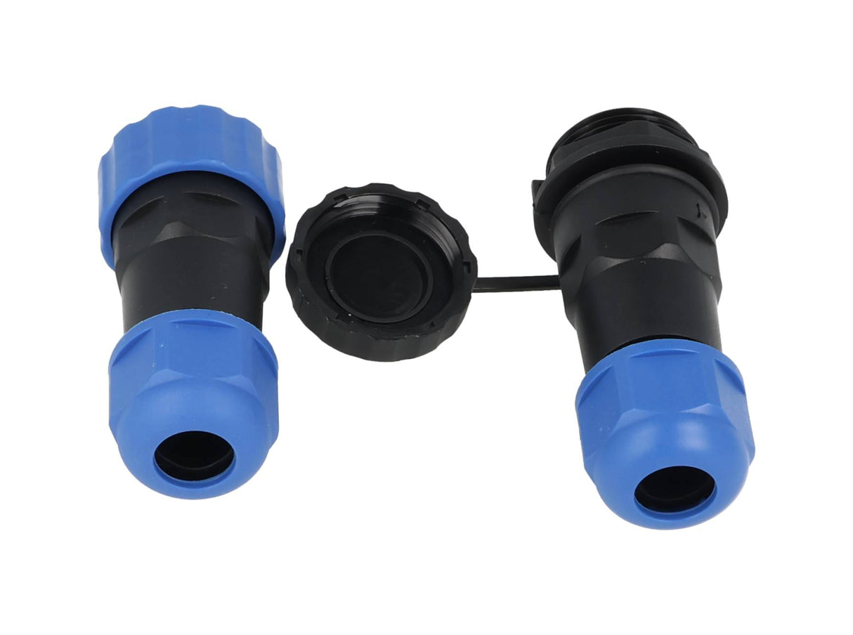 TP-SP20-S6P — CONECTORES EXTENSION/RECTO (PAR) 6PIN, IMPERMEABLES IP68, 10A/250VCA, DIAMETRO DE BARRENO 20mm, PIN COBRE CHAPEADO EN DORADO/PLATEADO