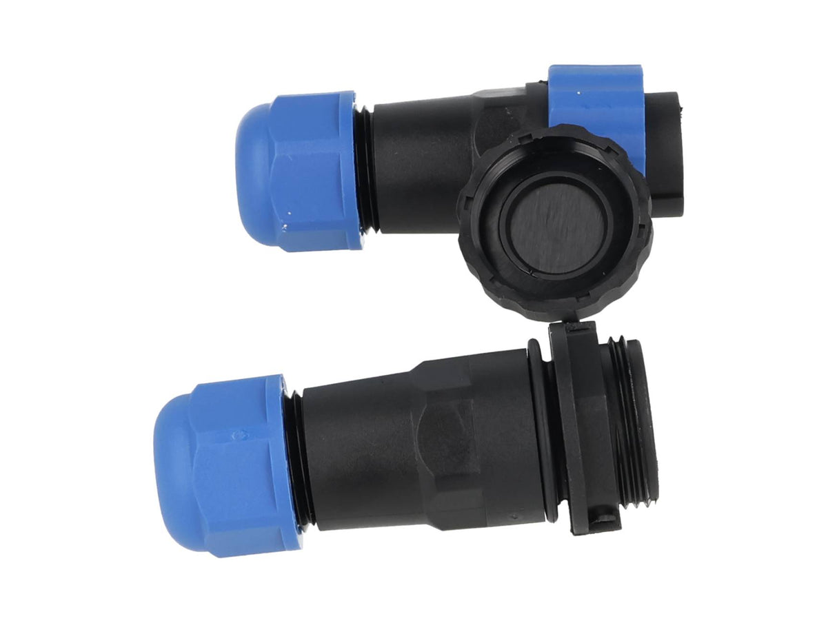 TP-SP20-S7P — CONECTORES EXTENSION/RECTO (PAR) 7PIN, IMPERMEABLES IP68, 10A/250VCA, DIAMETRO DE BARRENO 20mm, PIN COBRE CHAPEADO EN DORADO/PLATEADO