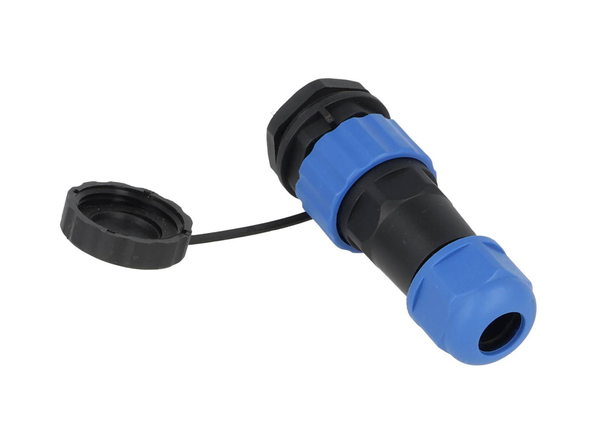 TP-SP20-SP10P — CONECTORES PANEL/RECTO (PAR) 10PIN, IMPERMEABLES, IP68, 5A/250VCA, DIAMETRO DE BARRENO 20mm, PIN COBRE CHAPEADO EN DORADO/PLATEADO