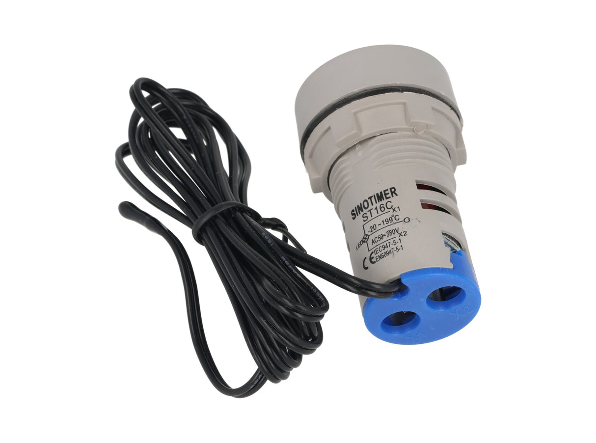 TP-T22 — TERMOMETRO P/TABLERO -20 a 120 GRADOS CE LCIUS, ALIMENTACION 50-380VCA, PRECISION +/- 1 GRADO, BARRENO 22MM