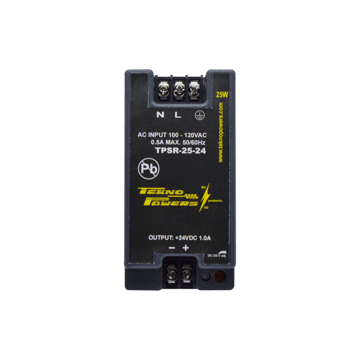 TPSR-25-24 — FUENTE DE VOLTAJE PARA RIEL 24VCD 1.04A 25W90-264VAC 106X55X43 mm.