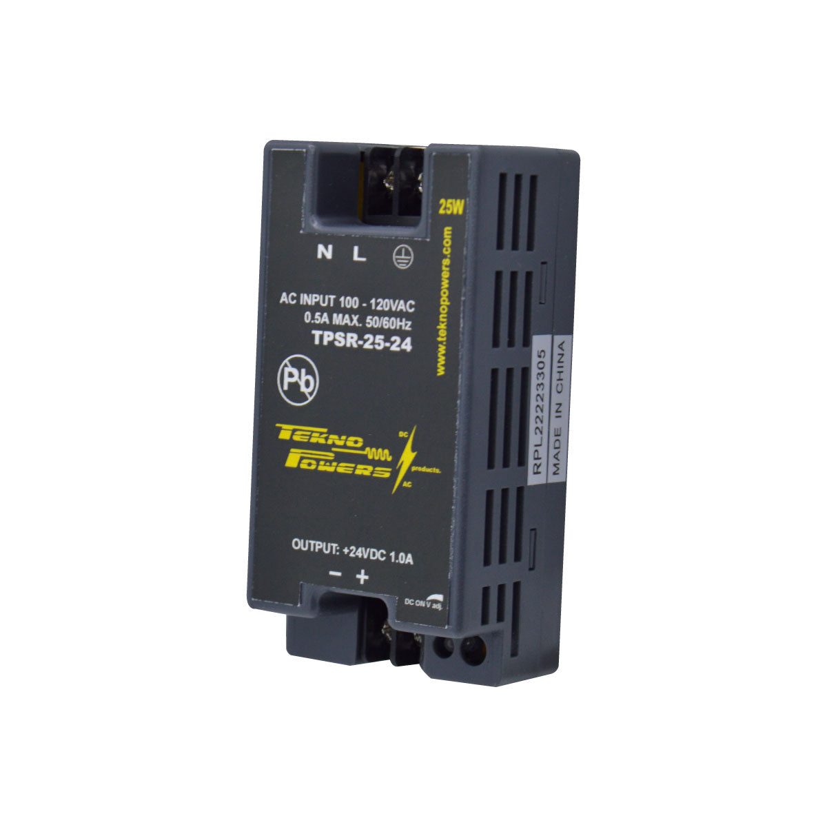 TPSR-25-24 — FUENTE DE VOLTAJE PARA RIEL 24VCD 1.04A 25W90-264VAC 106X55X43 mm.
