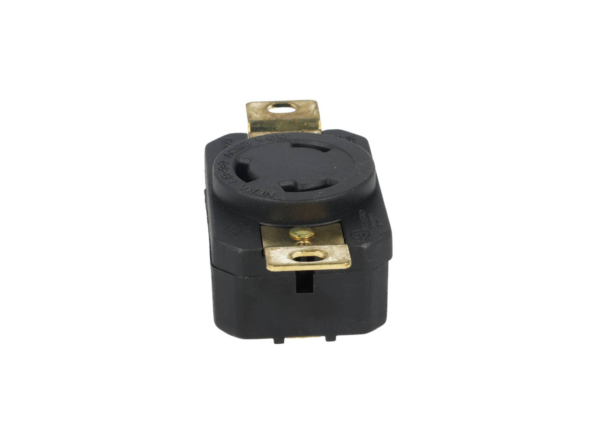 WJ-6331B — CONTACTO INDUSTRIAL CON SEGURO 30A/250VCA2 POLOS (1 PHASE) + TIERRA, TOMA AEREA
