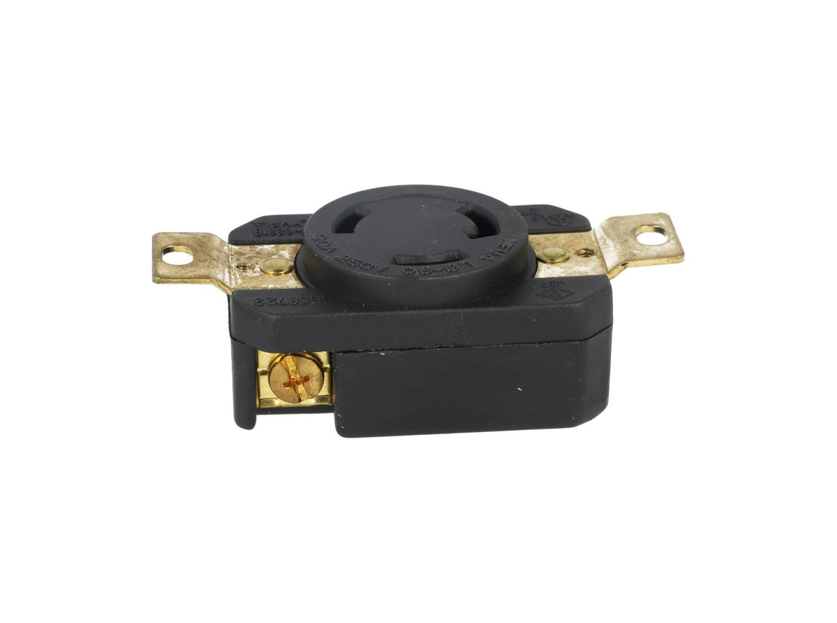 WJ-6331B — CONTACTO INDUSTRIAL CON SEGURO 30A/250VCA2 POLOS (1 PHASE) + TIERRA, TOMA AEREA