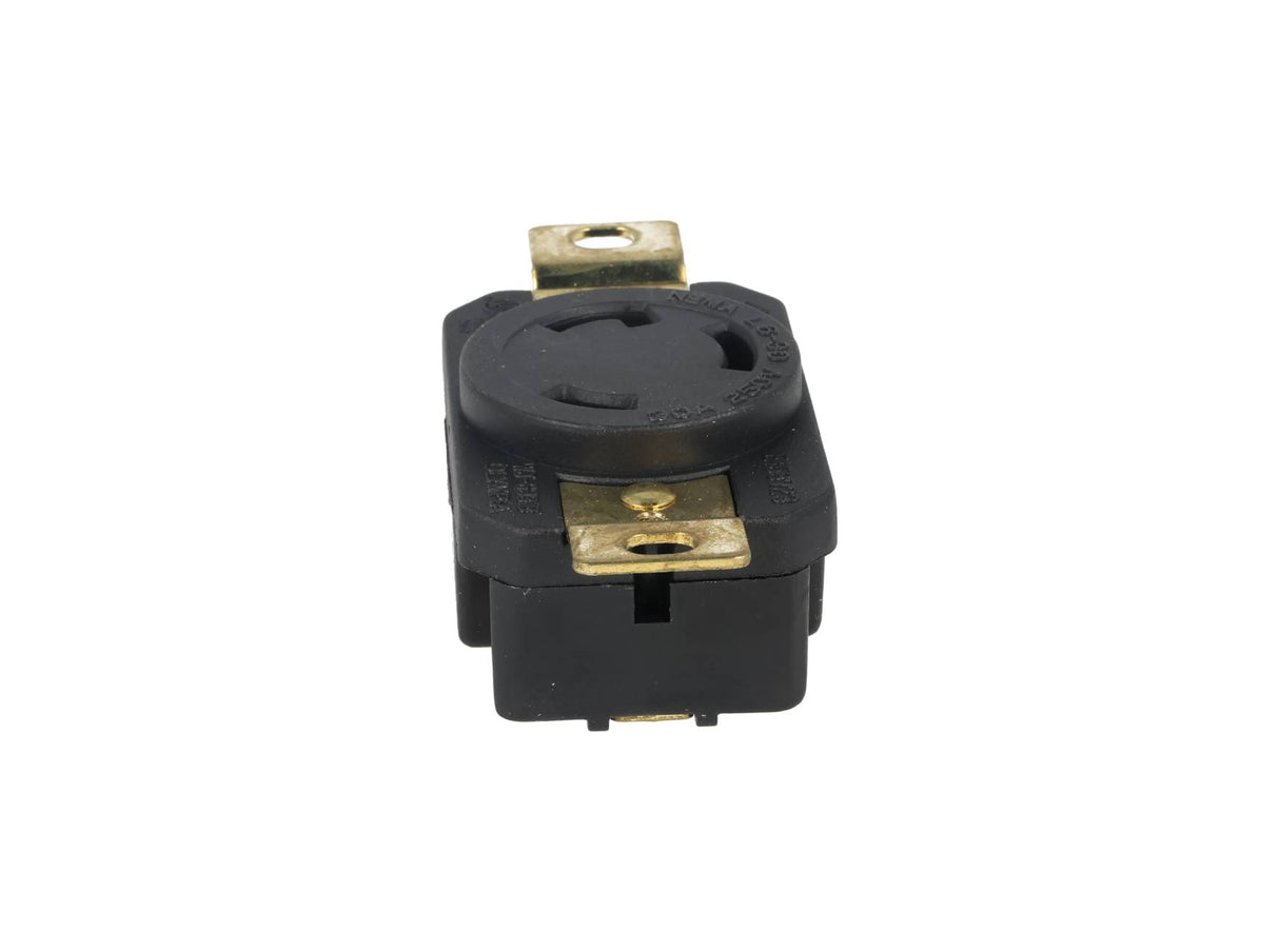 WJ-6331B — CONTACTO INDUSTRIAL CON SEGURO 30A/250VCA2 POLOS (1 PHASE) + TIERRA, TOMA AEREA