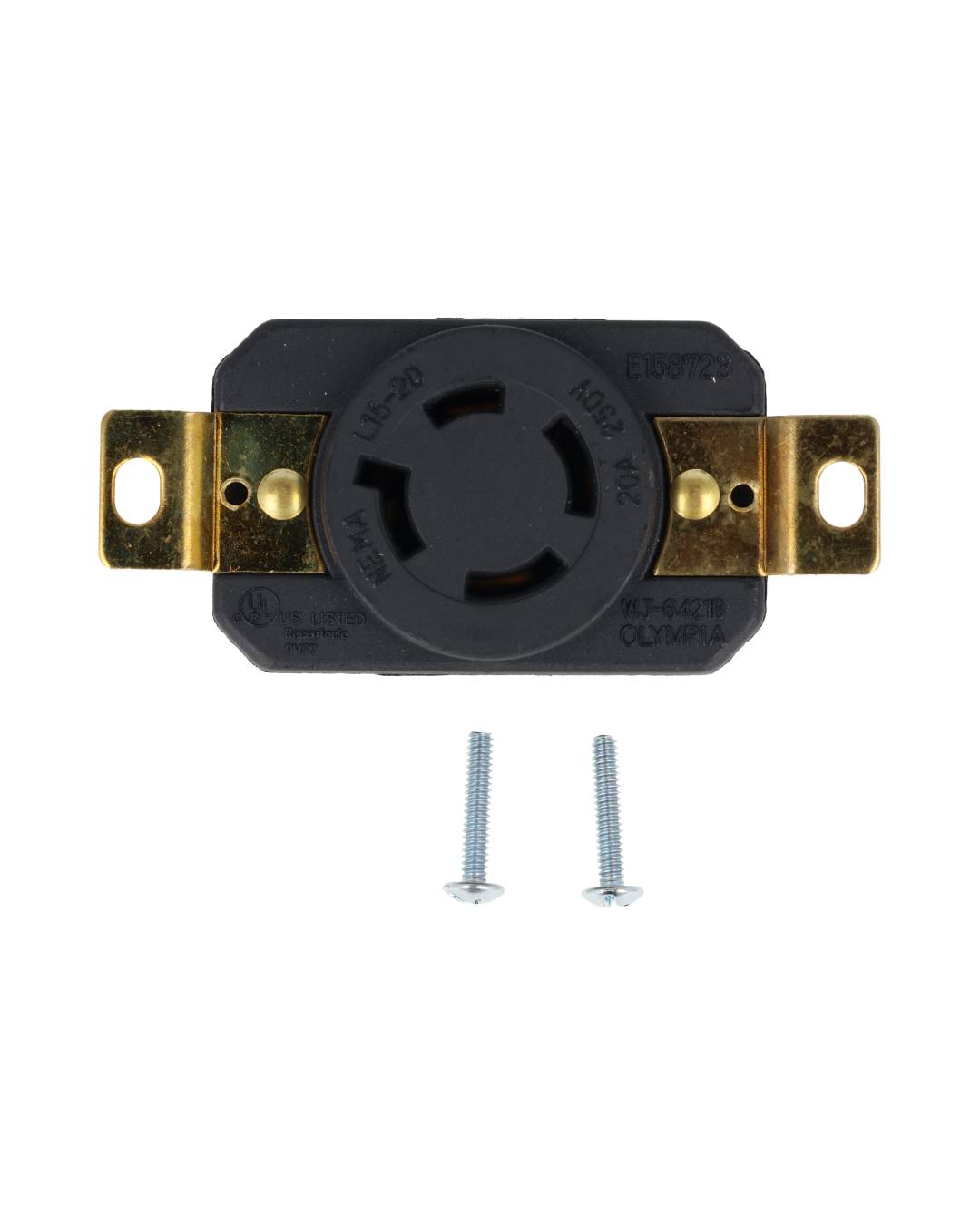 WJ-6421B — CONTACTO INDUSTRIAL CON SEGURO 20A/250VCA3 POLOS (3 PHASES) + TIERRA, MONTAJE A PANEL