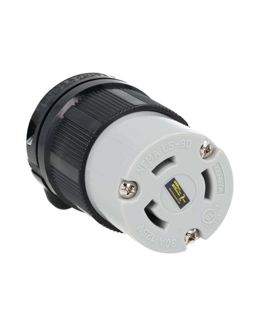 WJ-9330B — CONTACTO INDUSTRIAL CON SEGURO 30A/125VCA2 POLOS (1 FASE) + TIERRA, TOMA AEREA