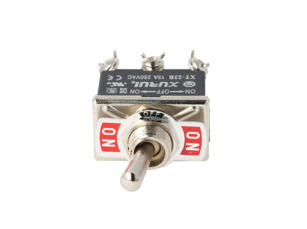 XT-23B — INTERRUPTORES DE PALANCA 6 TORNILLOS Posiciones: ON-OFF-ON Capacidad: 20/15A 125/277VAC