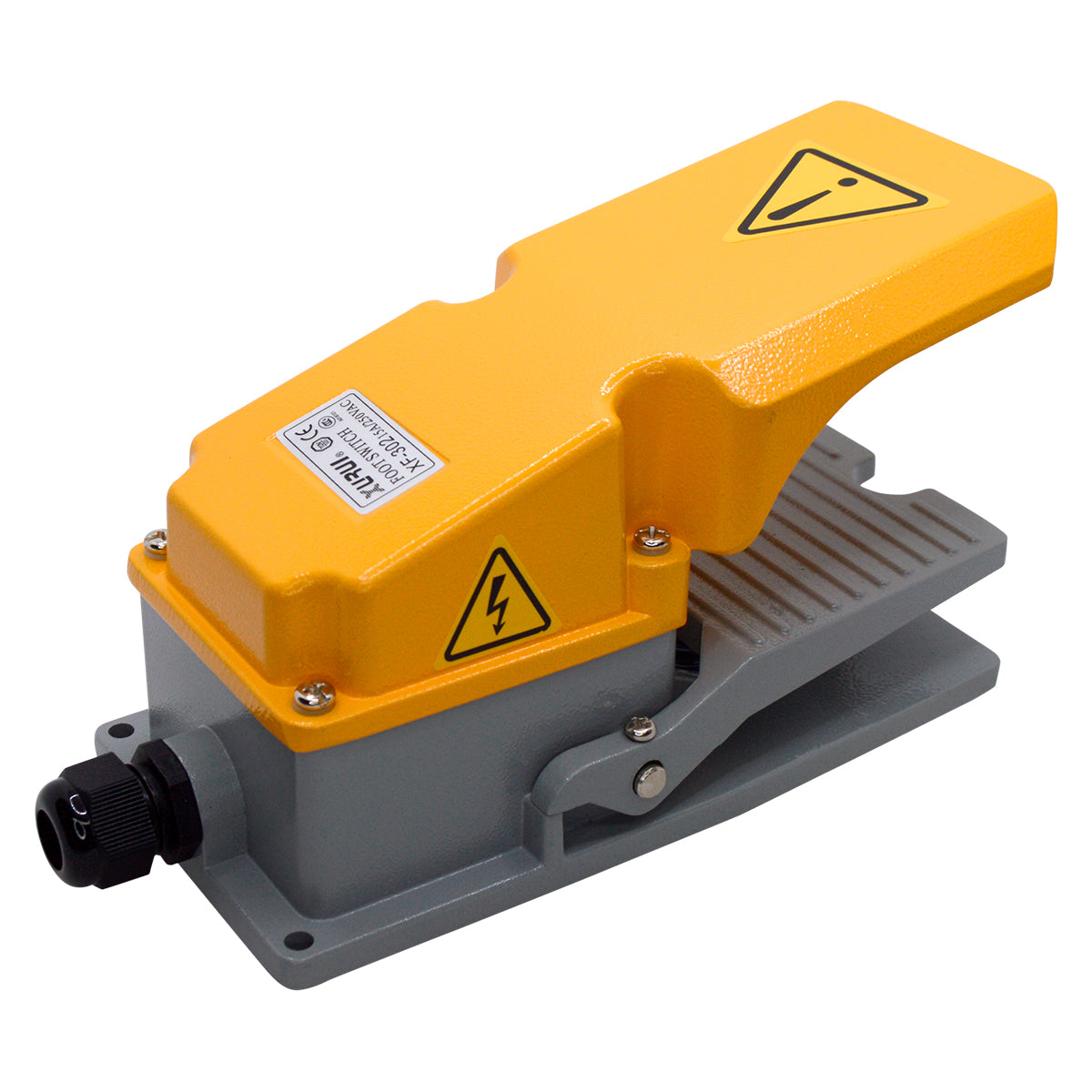 XF-302 - INTERRUPTOR DE PEDAL 15A 220VCA GRANDE CON CUBIERTA CUERPO DE METAL NA