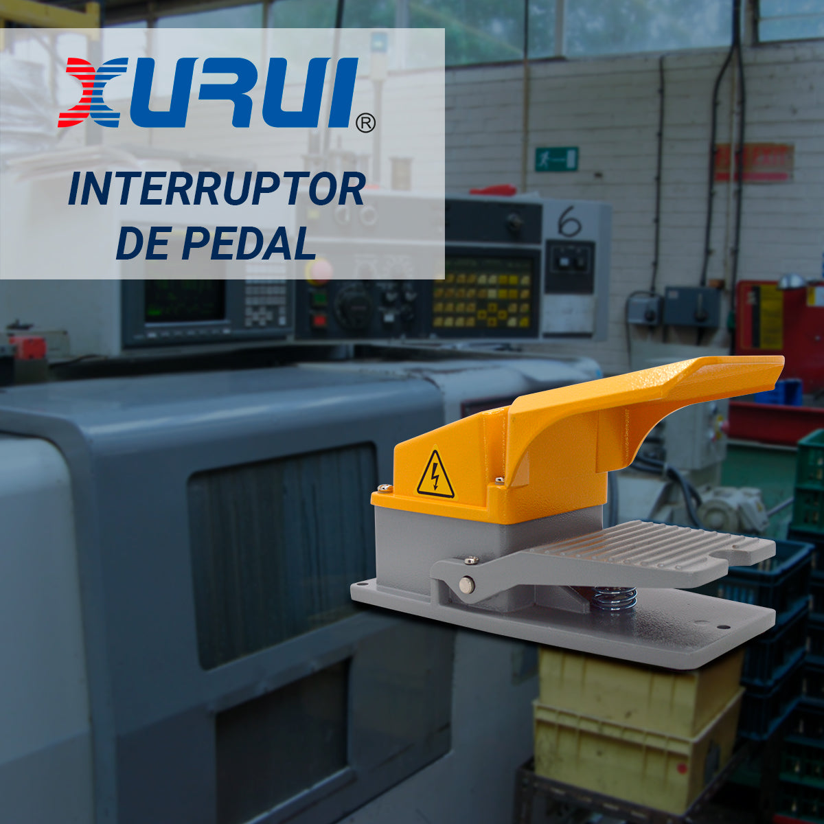XF-302 - INTERRUPTOR DE PEDAL 15A 220VCA GRANDE CON CUBIERTA CUERPO DE METAL NA