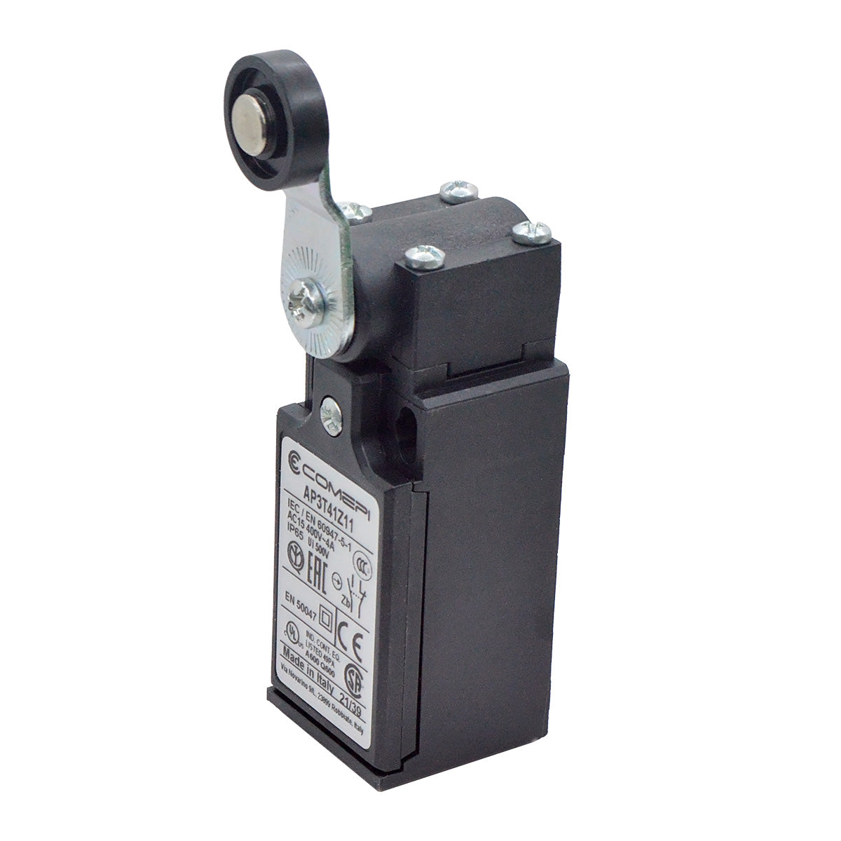 AP3T41Z11 — SWITCH INDUSTRIAL UNIDIR. AJUS.360¡ 1NA+1NC 3A 400VCA DE PALANCA CORTA Y RODILLO