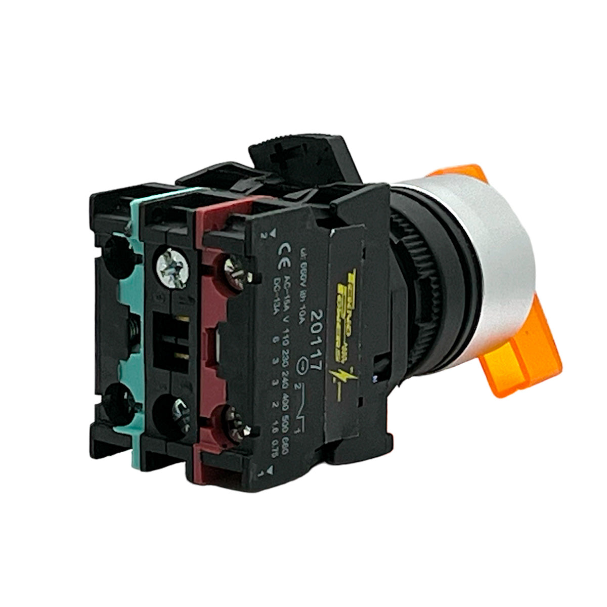 BKJ2565 — SELECTOR 2 POS.1NA/1NC 22mm LED AMARILLOCAPACIDAD DE CONTACTOS CA110-660/15A, CD110/6A *NO SON A PRUEBA DE EXPLOSION*