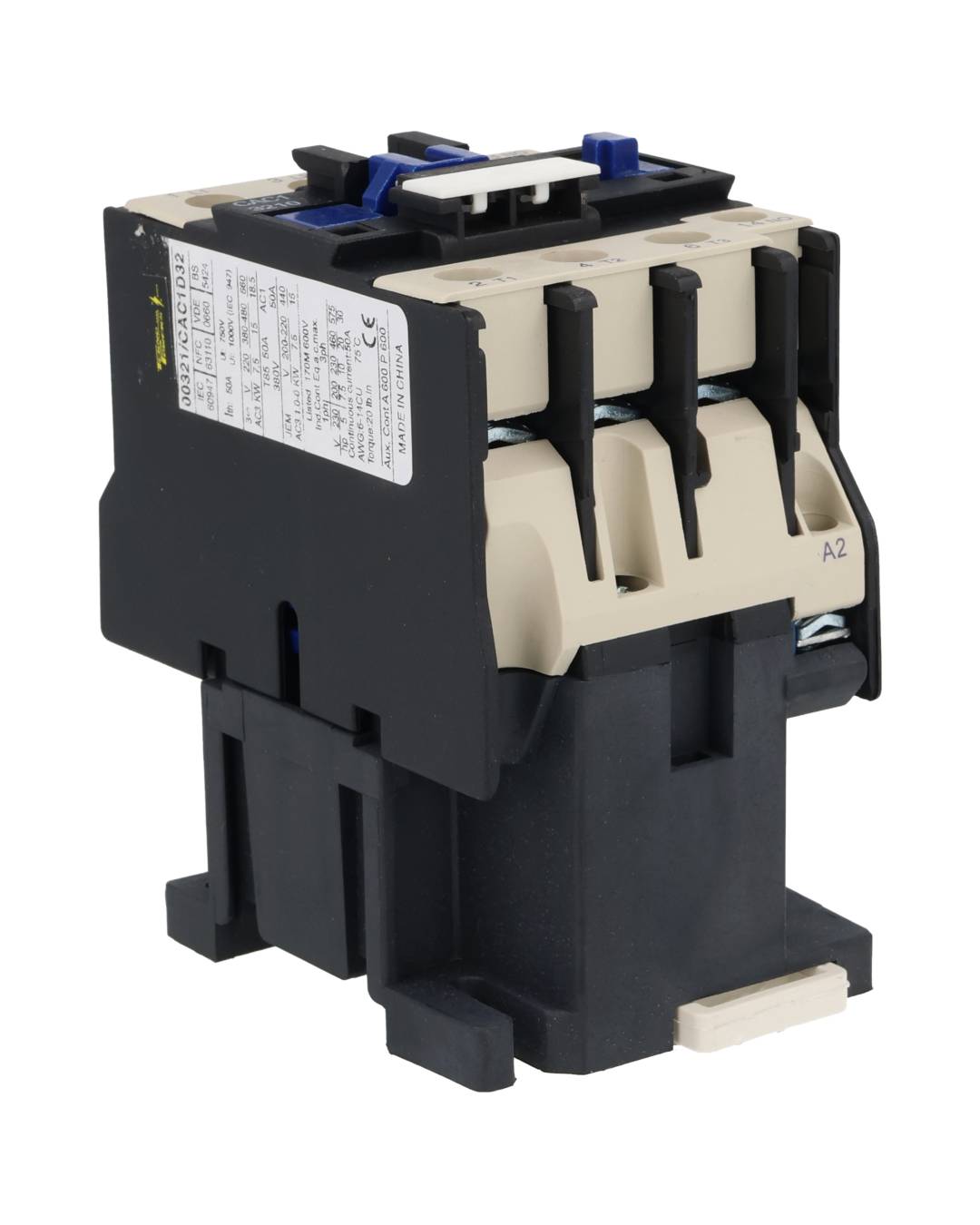 CAC-3210 — CONTACTOR 32A-CA3 50A-CA1 ANTS LC3250-10110VCA TRABAJO LIVIANO, CONTACTO AUXILIAR 1NA