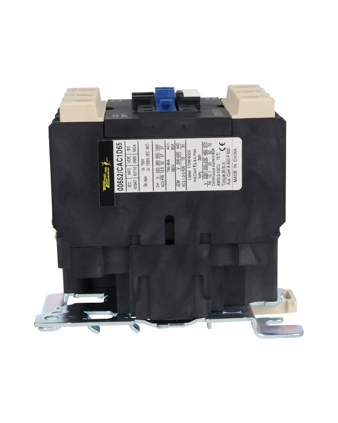 CAC-6520 — CONTACTOR 65A-CA3 80A-CA1 ANTS LC6580-20220VCA, TRABAJO LIVIANO, CONTACTOR AUXILIAR 1NA+1NC