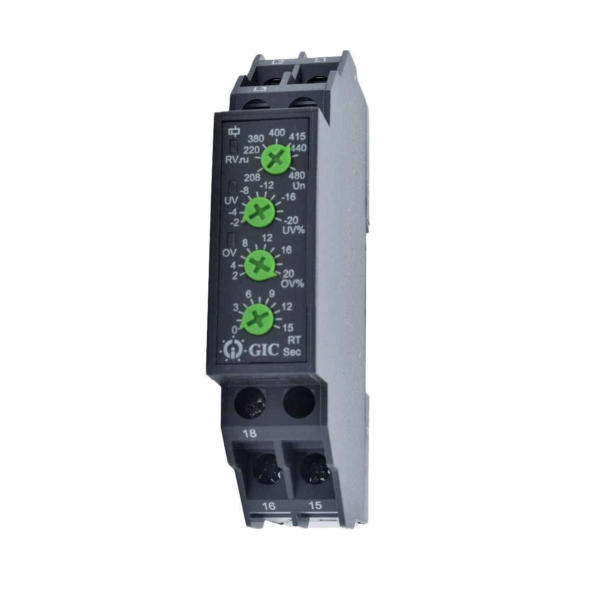 MD21DF — DETECTOR DE VOLTAJE, ALTO/BAJO/CAIDA FASE, SALIDA RELEVADOR, 110-220VCA AJUSTE, 208-220-380-400-415-440-480 VCA
