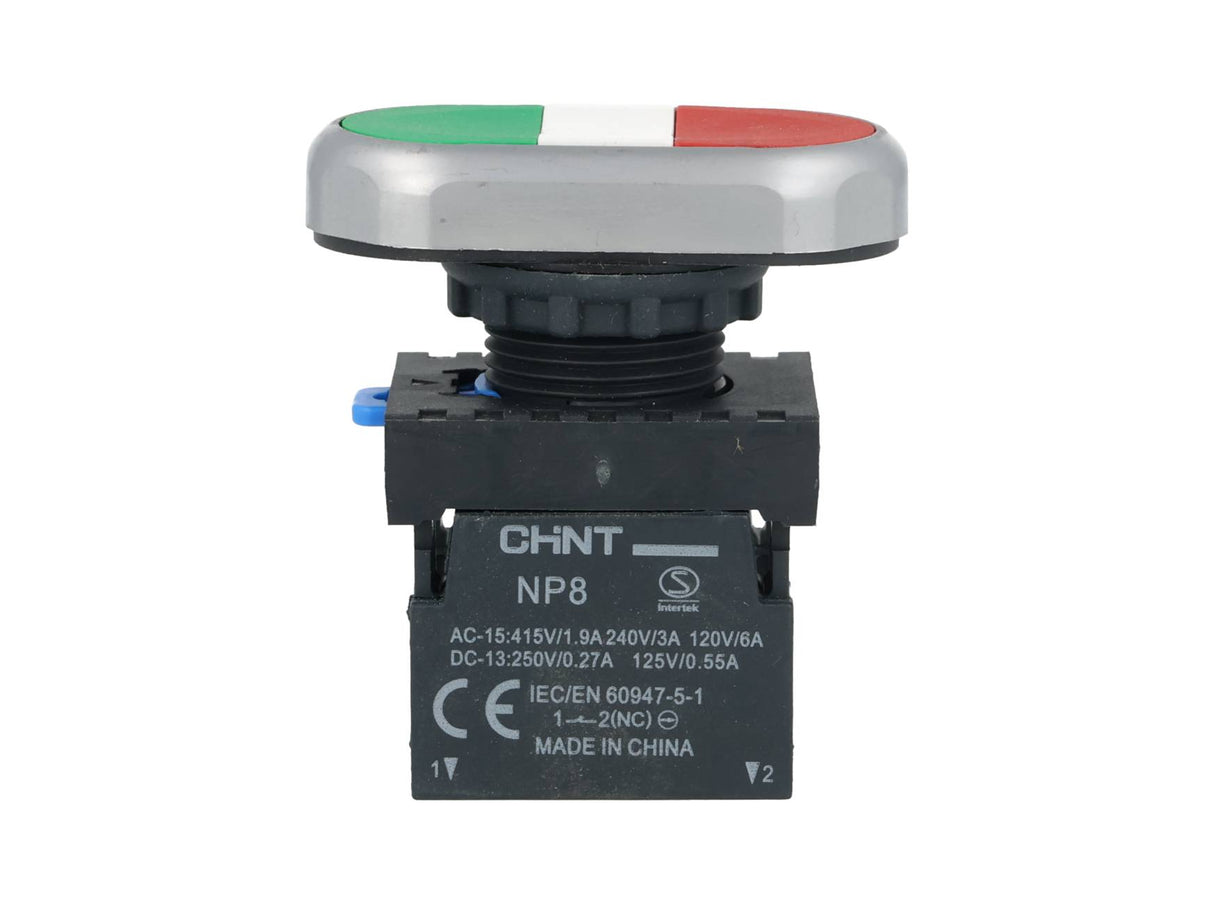 NP8-11S — BOTONERA DOBLE ROJO VERDE 1NA-1NC*NO SON A PRUEBA DE EXPLOSION*