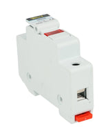 RT18L-32A - PORTAFUSIBLE CON LED 32A /500V, PARA FUSIBLE 10 X 38mm RIEL DIN