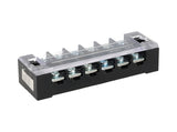 TB-2506 — BLOQUE DE TERMINALES MONTAJE FIJO 25AMP6 POLOS, 600V, CALIBRE 14 AWG,  100¡C,  (A PRUEBA DE FUEGO) 19x91x30mm