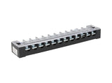 TB-2512 — BLOQUE DE TERMINALES MONTAJE FIJO 25AMP12 POLOS, 600V, CALIBRE 14 AWG, 100¡C (A PRUEBA DE FUEGO) , 19x162x30mm