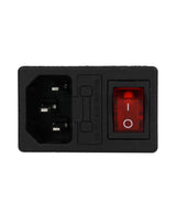 TP-CF-R Ñ INTERRUPTOR CON FUSIBLE Y CONECTOR PARA GABINETE. 125VCA/10AMP. COLOR ROJO