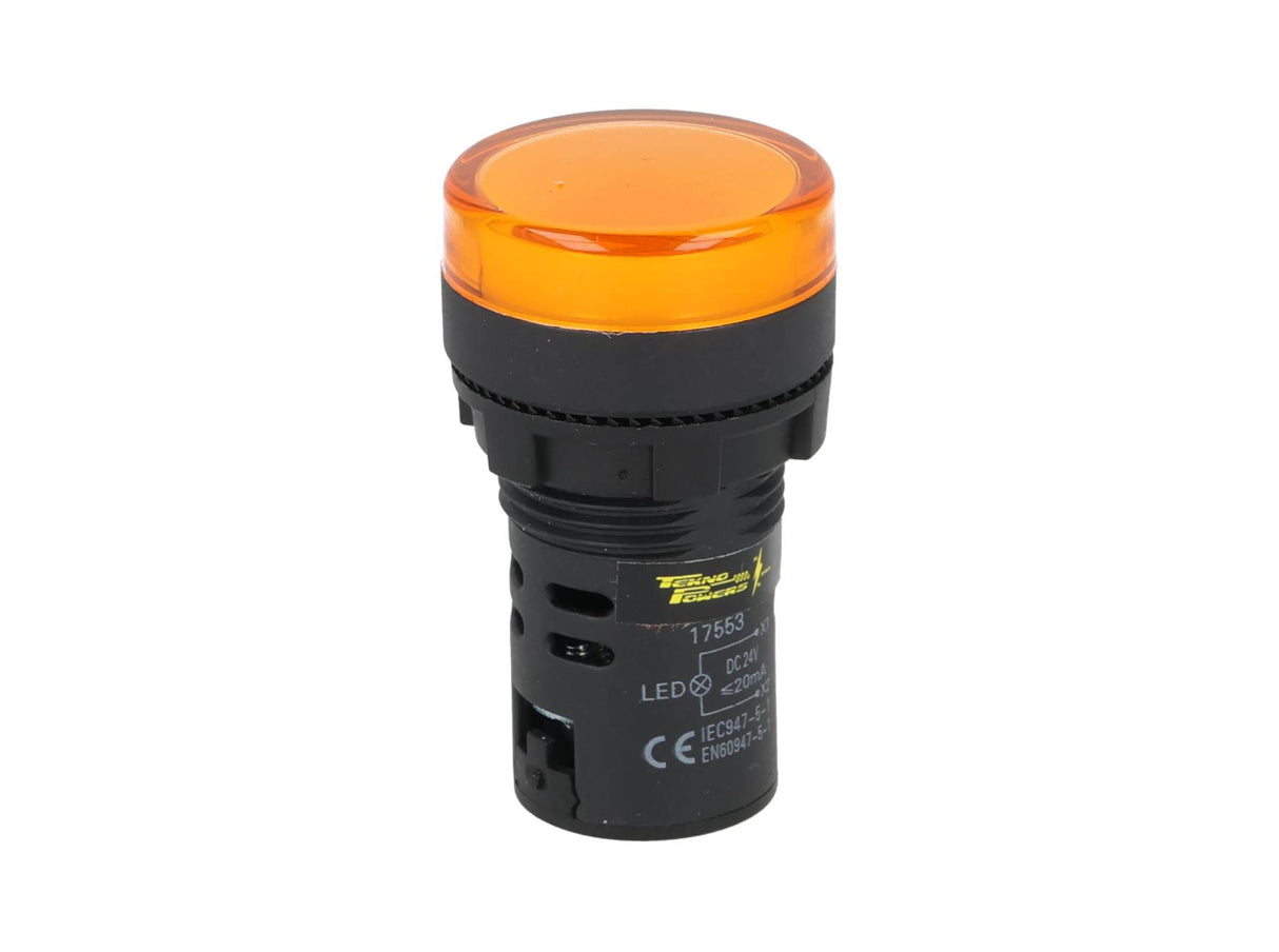 TP-LI22-Y24 — LAMPARA PILOTO LED AMARILLO 22mm 24VCDE VCA PLASTICO *NO SON A PRUEBA DE EXPLOSION*