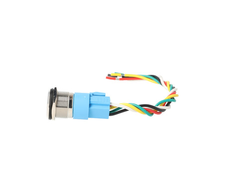 TP-MM19-RR12-24 — INTERRUPTOR METALICO 19MM 12-24VCD MOMEN EO C/ANILLO ILUMINADO Y CONECTOR