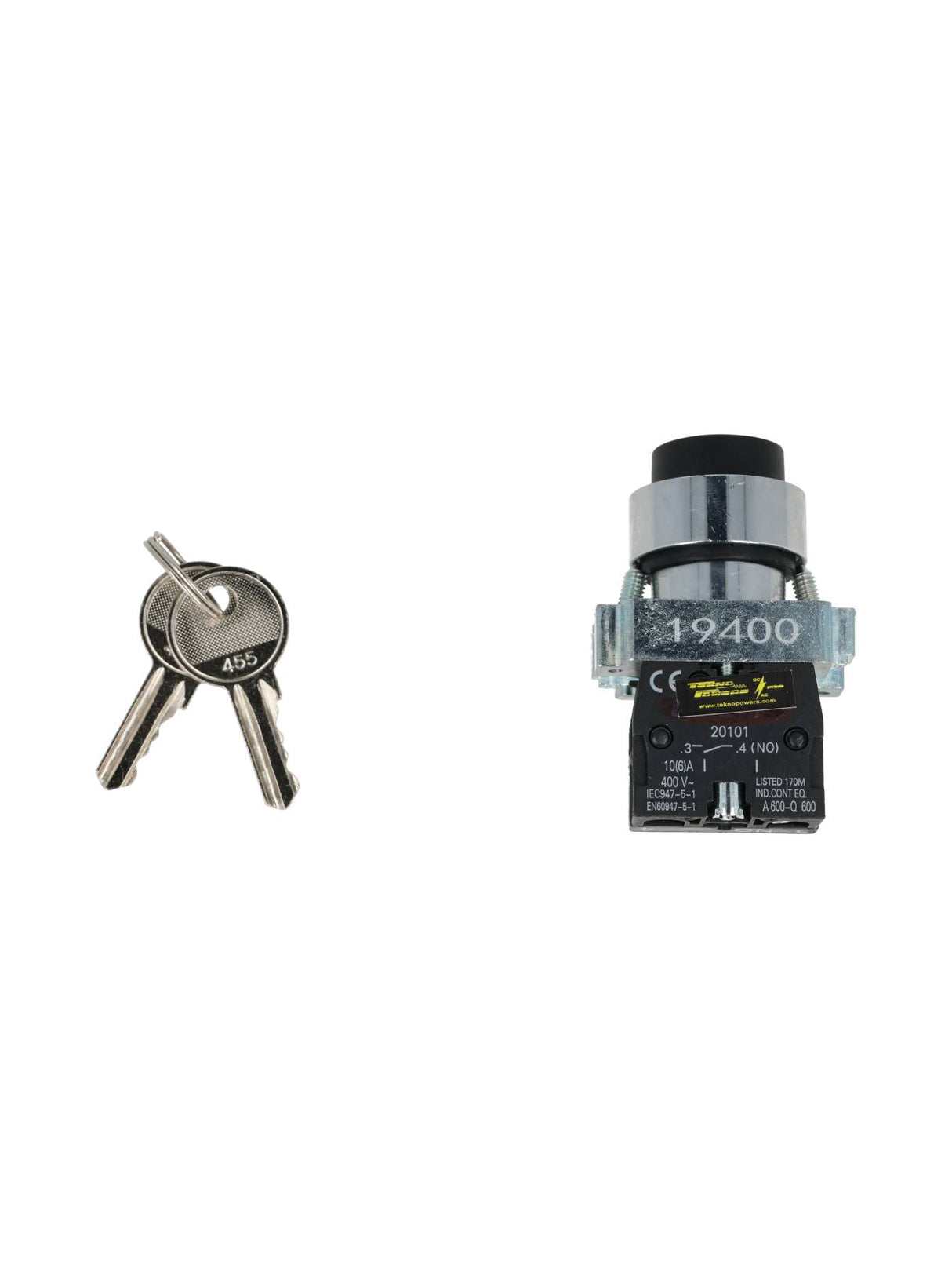 TP-R22-2K — SELECTOR CON LLAVE 2POS 22mm NA 10A 400V*NO SON A PRUEBA DE EXPLOSION*