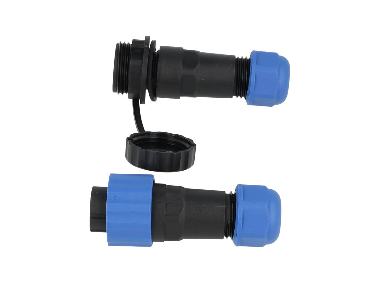 TP-SP16-S9P — CONECTORES EXTENSION/RECTO (PAR) 9 PINIMPERMABLES IP68, 5A/250VCA, DIAMETRO DE BARRENO 16mm PIN COBRE CHAPEADO EN DORADO/PLATEADO