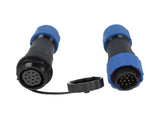 TP-SP20-S12P — CONECTORES EXTENSION/RECTO (PAR) 12PIN, IMPERMEABLES IP68, 5A/250VCA, DIAMETRO DE BARRENO 20mm, PIN COBRE CHAPEADO EN DORADO/PLATEADO