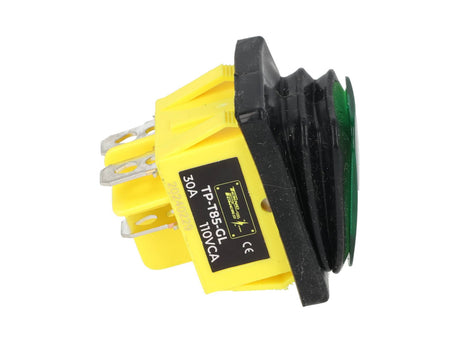 TP-T85-GL — SWITCH ILUMINADO VERDE 2P1T, LED 110VCA30A/250VCA, IP67, SELLADO, 30X22mm