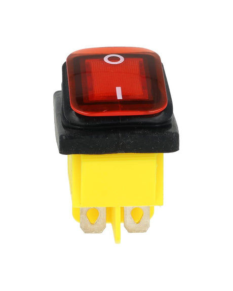 TP-T85-RL — SWITCH ILUMINADO ROJO 2P1T LED, 110VCA, 30A/250VCA, IP67, SELLADO, 30X22mm