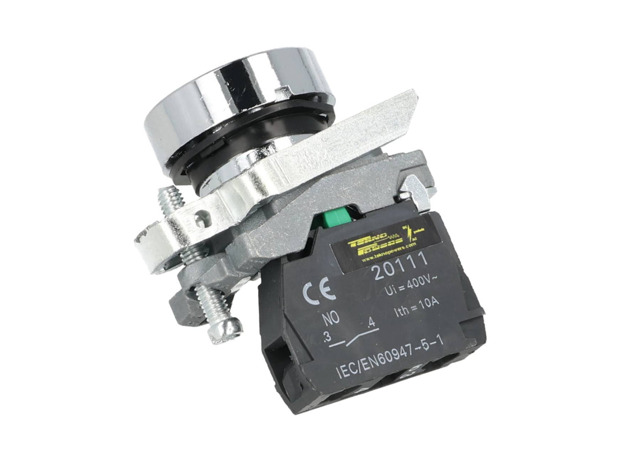 TP-XB4-G — BOTON PULSADOR METALICO VERDE NA 22mm CON SIMBOLO DE ENCENDIDO *NO SON A PRUEBA DE EXPLOSION*