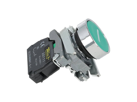 TP-XB4-G — BOTON PULSADOR METALICO VERDE NA 22mm CON SIMBOLO DE ENCENDIDO *NO SON A PRUEBA DE EXPLOSION*