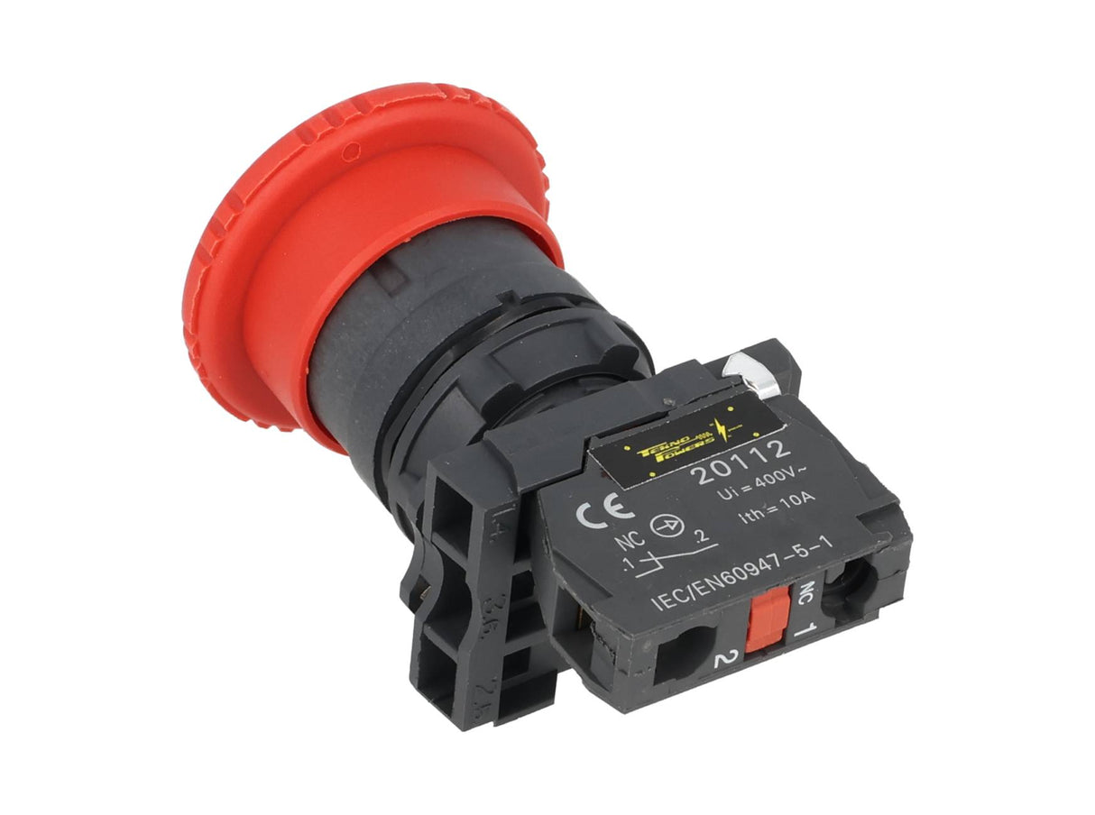 TP-XB5-ER — BOTON HONGO 40mm PLASTICO DE EMERGENCIA1NC 22mm, TIPO HONGO *NO SON A PRUEBA DE EXPLOSION*