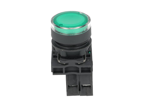 TP-XB5-LG — BOTON PULSADOR PLASTICO CON LED VERDE NA22mm 220/240VCA *NO SON A PRUEBA DE EXPLOSION*