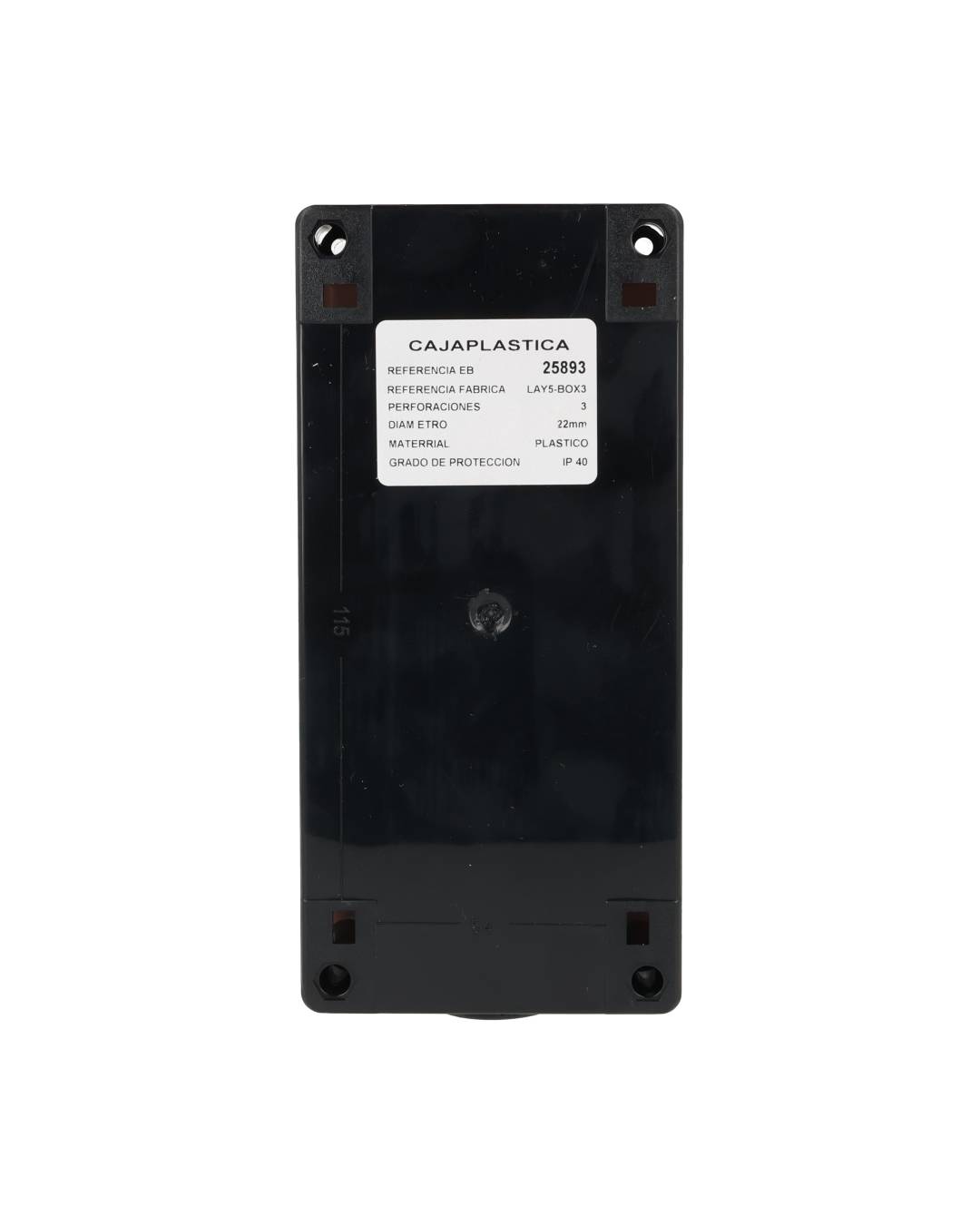 TP-XJ9-3 — CAJA PLASTICA P/PULSADOR 3 BARRENOS 22MM