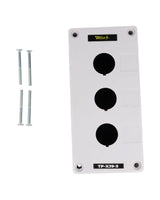 TP-XJ9-3 — CAJA PLASTICA P/PULSADOR 3 BARRENOS 22MM